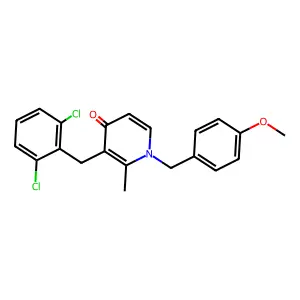 3-(2,6-dichlorobenzyl)-1-(4-methoxybenzyl)-2-methyl-4(1H)-pyridinone structure