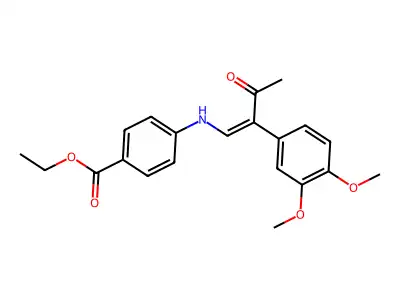 Ethyl 4-[[2-(3,4-dimethoxyphenyl)-3-oxobut-1-enyl]amino]benzoate structure