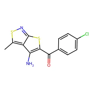 (4-Amino-3-methylthieno[2,3-c]isothiazol-5-yl)(4-chlorophenyl)methanone structure
