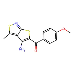 (4-Amino-3-methylthieno[2,3-c]isothiazol-5-yl)(4-methoxyphenyl)methanone structure