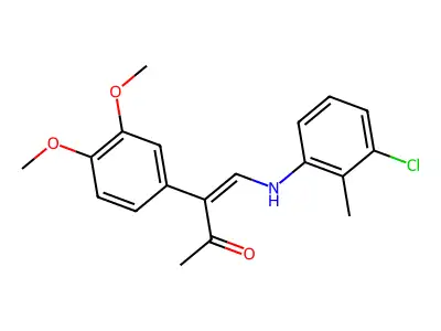 4-(3-Chloro-2-methylanilino)-3-(3,4-dimethoxyphenyl)but-3-en-2-one structure