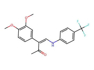 3-(3,4-Dimethoxyphenyl)-4-[4-(trifluoromethyl)anilino]but-3-en-2-one structure