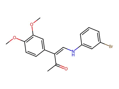 4-(3-Bromoanilino)-3-(3,4-dimethoxyphenyl)but-3-en-2-one structure