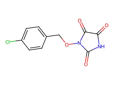 1-[(4-Chlorophenyl)methoxy]imidazolidine-2,4,5-trione structure