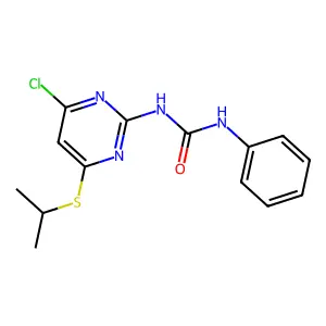 N-(4-Chloro-6-((1-methylethyl)thio)-2-pyrimidinyl)-N'-phenylurea structure