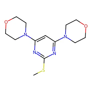 4-[2-(Methylsulfanyl)-6-morpholino-4-pyrimidinyl]morpholine structure