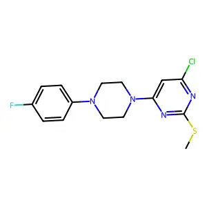4-Chloro-6-(4-(4-fluorophenyl)piperazino)-2-(methylsulfanyl)pyrimidine structure