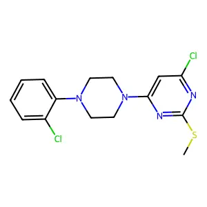 4-Chloro-6-(4-(2-chlorophenyl)piperazino)-2-(methylsulfanyl)pyrimidine structure