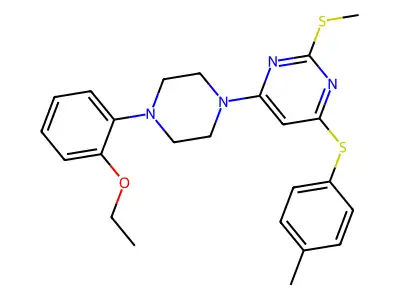 4-(4-(2-Ethoxyphenyl)piperazino)-6-((4-methylphenyl)sulfanyl)-2-(methylsulfanyl)pyrimidine structure