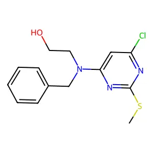 2-(Benzyl(6-chloro-2-(methylsulfanyl)-4-pyrimidinyl)amino)-1-ethanol structure