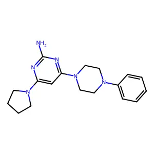 4-(4-Phenylpiperazino)-6-(1-pyrrolidinyl)-2-pyrimidinamine structure
