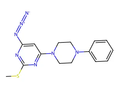 4-Azido-2-(methylsulfanyl)-6-(4-phenylpiperazino)pyrimidine structure