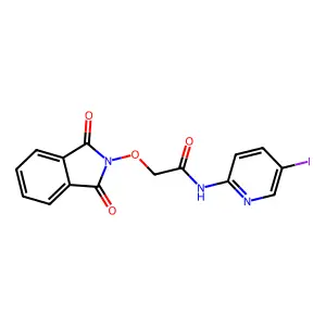 2-(1,3-dioxoisoindol-2-yl)oxy-N-(5-iodopyridin-2-yl)acetamide structure