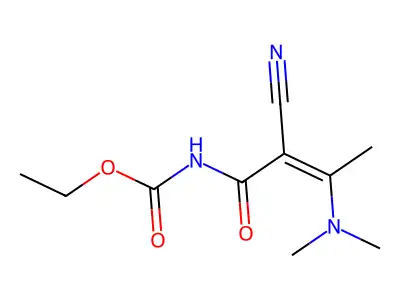 ethyl N-[2-cyano-3-(dimethylamino)but-2-enoyl]carbamate structure