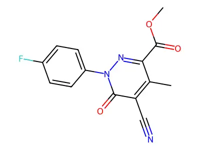 Methyl 5-cyano-1-(4-fluorophenyl)-4-methyl-6-oxo-1,6-dihydro-3-pyridazinecarboxylate structure