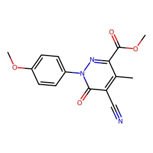 methyl 5-cyano-1-(4-methoxyphenyl)-4-methyl-6-oxo-1,6-dihydro-3-pyridazinecarboxylate structure