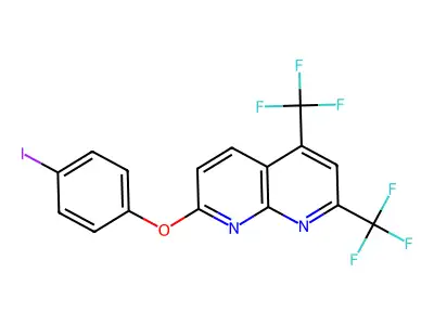 7-(4-Iodophenoxy)-2,4-bis(trifluoromethyl)-1,8-naphthyridine structure