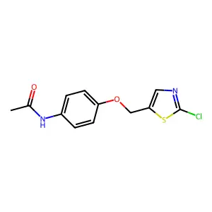 N-{4-[(2-chloro-1,3-thiazol-5-yl)methoxy]phenyl}acetamide structure