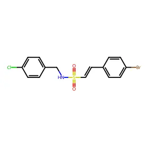2-(4-bromophenyl)-N-[(4-chlorophenyl)methyl]ethenesulfonamide structure