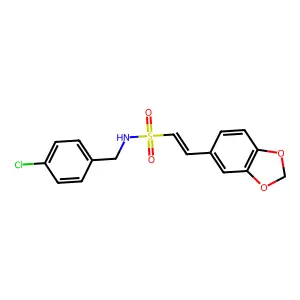 2-(1,3-benzodioxol-5-yl)-N-[(4-chlorophenyl)methyl]ethenesulfonamide structure