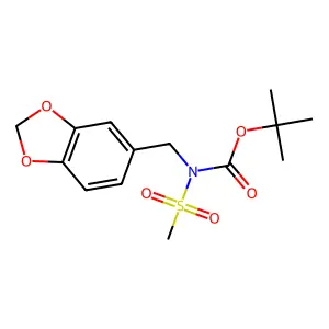tert-butyl N-(1,3-benzodioxol-5-ylmethyl)-N-(methylsulfonyl)carbamate structure
