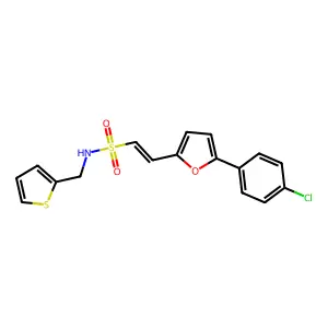 (E)-2-[5-(4-chlorophenyl)-2-furyl]-N-(2-thienylmethyl)-1-ethenesulfonamide structure