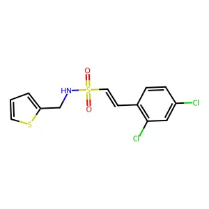 2-(2,4-dichlorophenyl)-N-(thiophen-2-ylmethyl)ethenesulfonamide structure