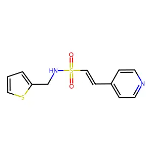 2-pyridin-4-yl-N-(thiophen-2-ylmethyl)ethenesulfonamide structure