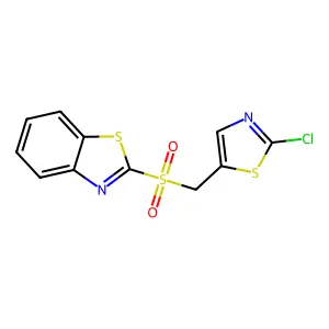 2-{[(2-Chloro-1,3-thiazol-5-yl)methyl]sulfonyl}-1,3-benzothiazole structure
