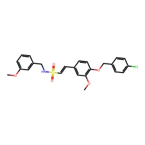 (E)-2-{4-[(4-chlorobenzyl)oxy]-3-methoxyphenyl}-N-(3-methoxybenzyl)-1-ethenesulfonamide structure