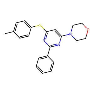 4-{6-[(4-Methylphenyl)sulfanyl]-2-phenyl-4-pyrimidinyl}morpholine structure