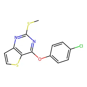 4-(4-Chlorophenoxy)-2-(methylsulfanyl)thieno[3,2-d]pyrimidine structure