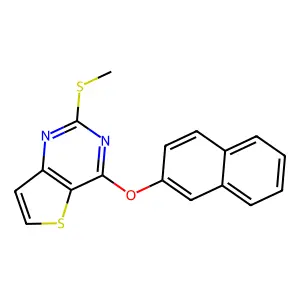 2-(Methylsulfanyl)-4-(2-naphthyloxy)thieno[3,2-d]pyrimidine structure