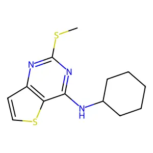N-cyclohexyl-2-(methylsulfanyl)thieno[3,2-d]pyrimidin-4-amine structure