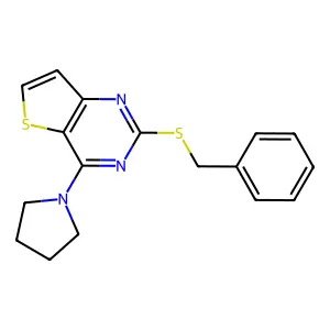 2-(Benzylsulfanyl)-4-(1-pyrrolidinyl)thieno[3,2-d]pyrimidine structure