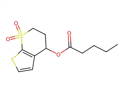 (7,7-dioxo-5,6-dihydro-4H-thieno[2,3-b]thiopyran-4-yl) pentanoate structure