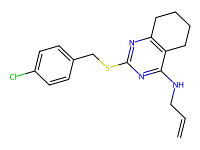 N-allyl-2-[(4-chlorobenzyl)sulfanyl]-5,6,7,8-tetrahydro-4-quinazolinamine structure