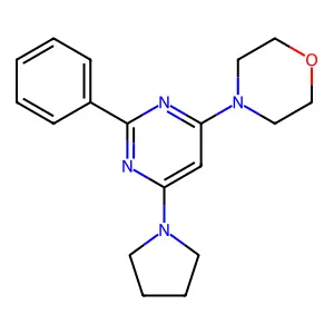 4-[2-Phenyl-6-(1-pyrrolidinyl)-4-pyrimidinyl]morpholine structure