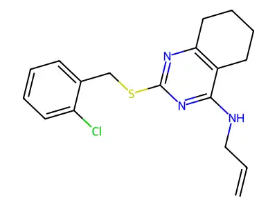 N-allyl-2-[(2-chlorobenzyl)sulfanyl]-5,6,7,8-tetrahydro-4-quinazolinamine structure