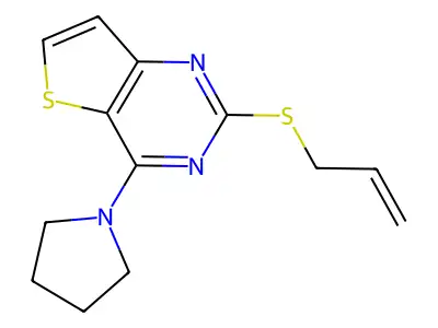 2-(Allylsulfanyl)-4-(1-pyrrolidinyl)thieno[3,2-d]pyrimidine structure
