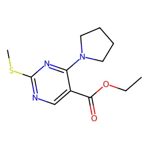 Ethyl 2-(methylthio)-4-(1-pyrrolidinyl)-5-pyrimidinecarboxylate structure