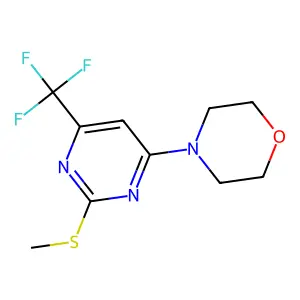 4-[2-(Methylsulfanyl)-6-(trifluoromethyl)-4-pyrimidinyl]morpholine structure