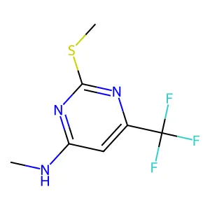 N-methyl-2-methylsulfanyl-6-(trifluoromethyl)pyrimidin-4-amine structure