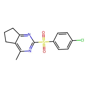 4-chlorophenyl 4-methyl-6,7-dihydro-5H-cyclopenta[d]pyrimidin-2-yl sulfone structure
