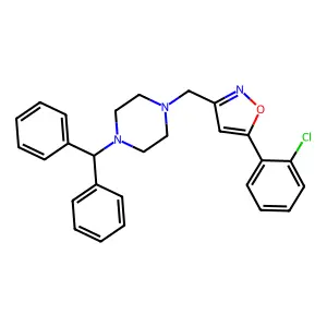 1-Benzhydryl-4-{[5-(2-chlorophenyl)-3-isoxazolyl]methyl}piperazine structure
