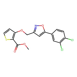 Methyl 3-{[5-(3,4-dichlorophenyl)-3-isoxazolyl]methoxy}-2-thiophenecarboxylate structure