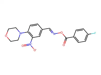 [(4-Morpholin-4-yl-3-nitrophenyl)methylideneamino] 4-fluorobenzoate structure