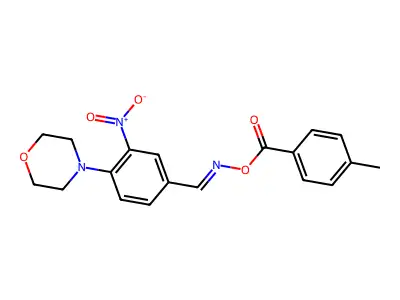 4-(4-Morpholinyl)-3-nitrobenzaldehyde O-(4-methylbenzoyl)oxime structure