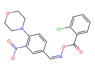 [(4-Morpholin-4-yl-3-nitrophenyl)methylideneamino] 2-chlorobenzoate structure