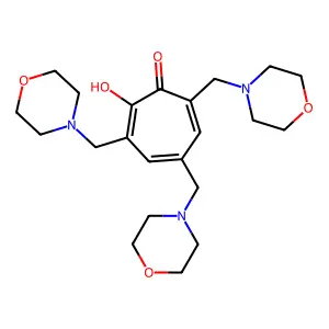 2,4,6-Cycloheptatrien-1-one, 2-hydroxy-3,5,7-tris(morpholinomethyl)- structure